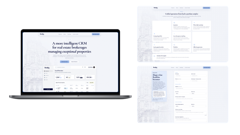 Professional website mockup